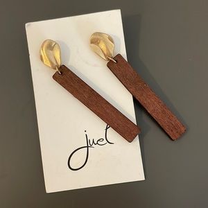 Gold and Wood Earrings